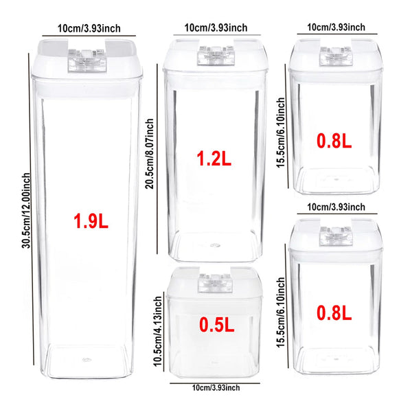 Pack Of 7 Plastic Food Storage Organizing Container With Airtight Lids Food Storage Containers