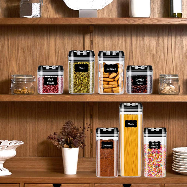 Pack Of 7 Plastic Food Storage Organizing Container With Airtight Lids Food Storage Containers