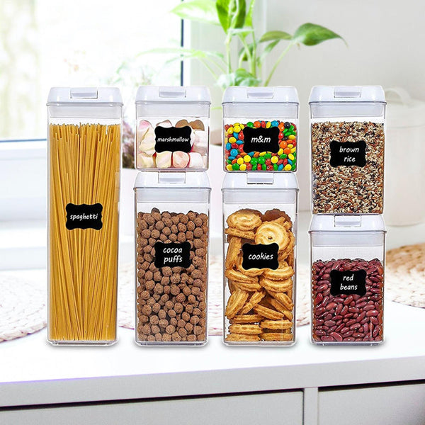 Pack Of 7 Plastic Food Storage Organizing Container With Airtight Lids Food Storage Containers