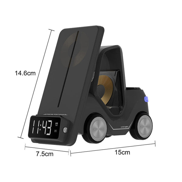 3 In 1 Fast Charging Wireless Charger With Digital Clock Display Type C Plugged In Chargers & Cradles