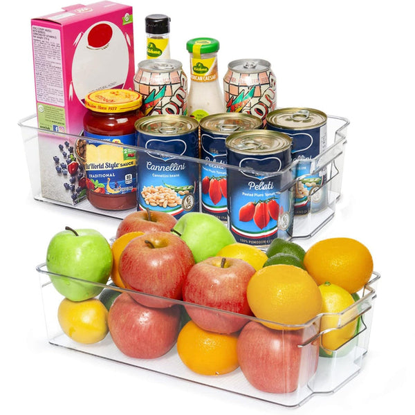 Pack Of 6 Acrylic Stackable Clear Plastic Storage Bin For Refrigerator Food Storage Containers