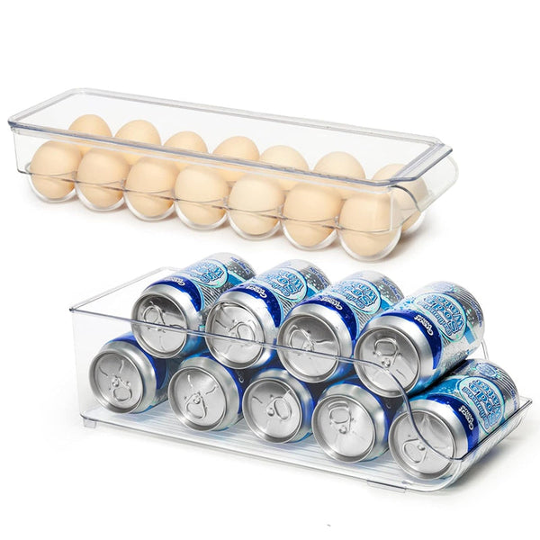 Pack Of 6 Acrylic Stackable Clear Plastic Storage Bin For Refrigerator Food Storage Containers