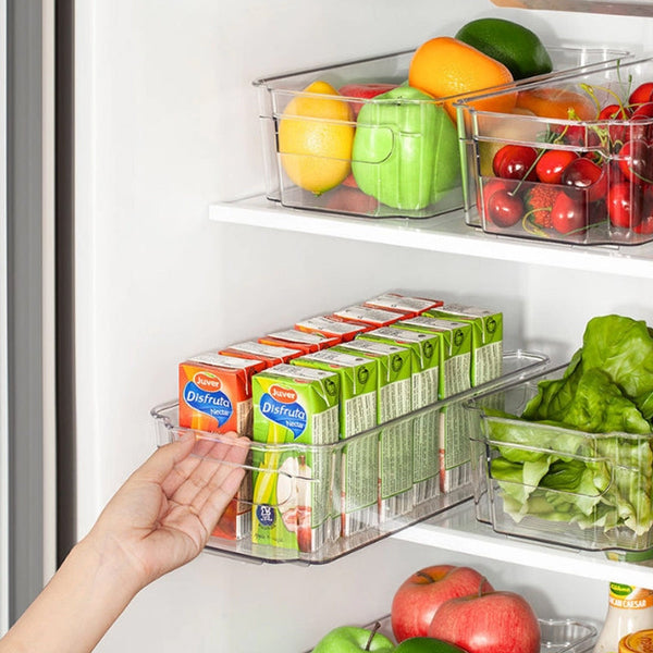 Pack Of 6 Acrylic Stackable Clear Plastic Storage Bin For Refrigerator Food Storage Containers