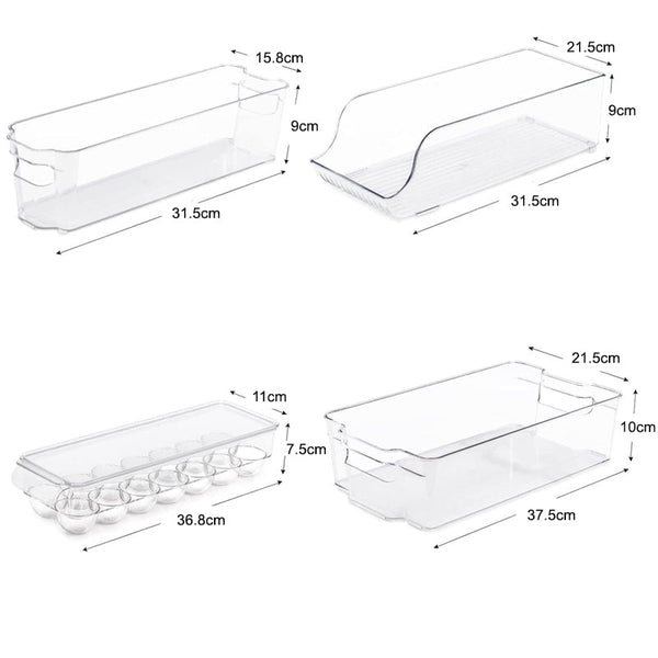Pack Of 6 Acrylic Stackable Clear Plastic Storage Bin For Refrigerator Food Storage Containers