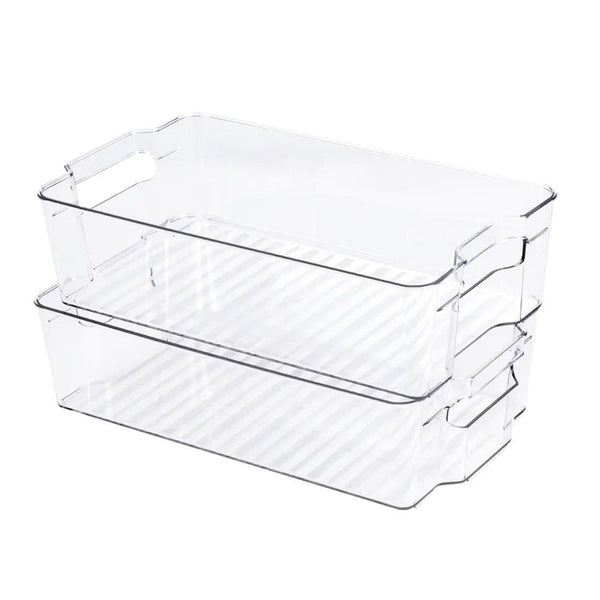 Pack Of 6 Acrylic Stackable Clear Plastic Storage Bin For Refrigerator Food Storage Containers