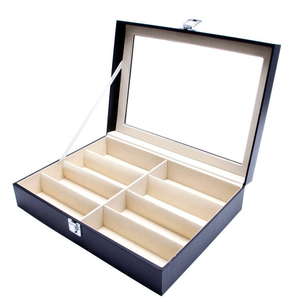 8 Slot Eyeglasses Collection Box Eyewear Jewelry Display Organizer Eyeglass Cases & Storage
