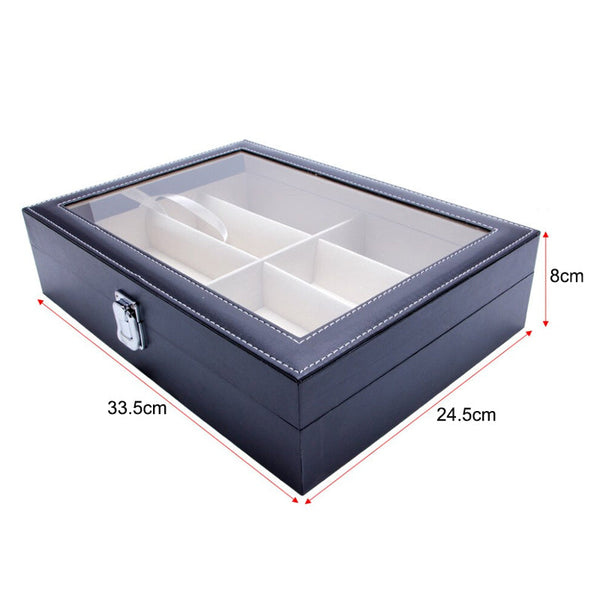 8 Slot Eyeglasses Collection Box Eyewear Jewelry Display Organizer Eyeglass Cases & Storage