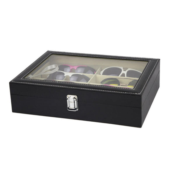 8 Slot Eyeglasses Collection Box Eyewear Jewelry Display Organizer Eyeglass Cases & Storage