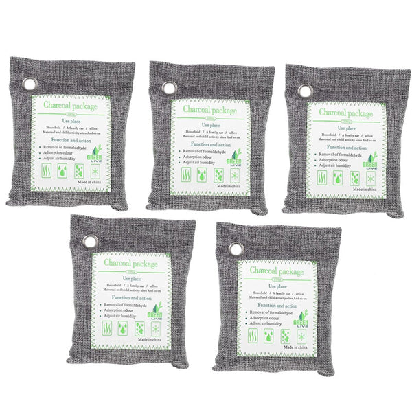 Pack Of 5 Activated Bamboo Charcoal Air Purifying Deodorizing Bags Air Purifiers