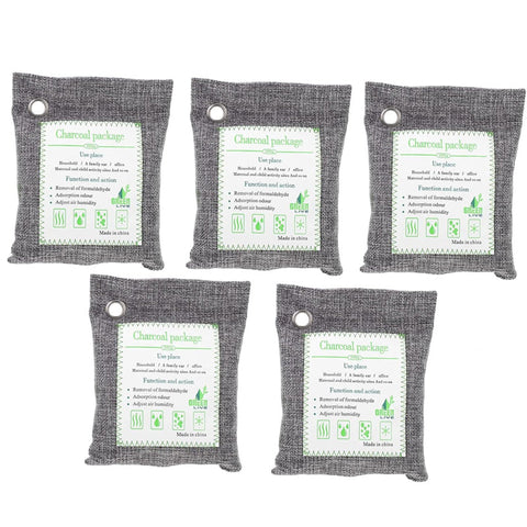 Pack Of 5 Activated Bamboo Charcoal Air Purifying Deodorizing Bags Air Purifiers