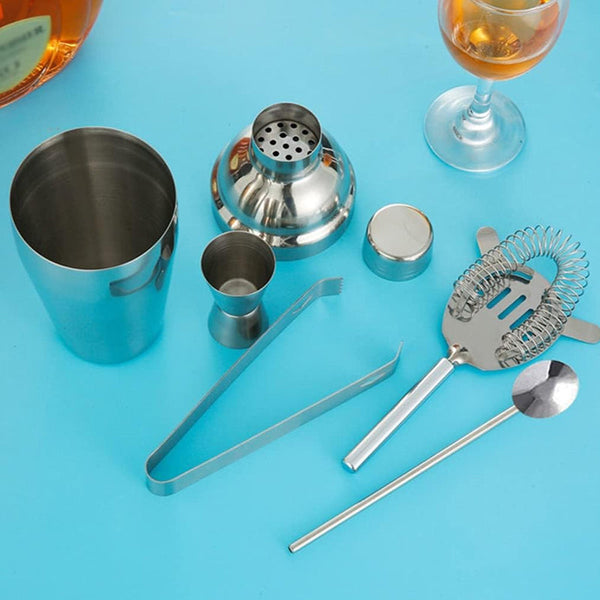 5 Pcs Stainless Steel Cocktail Maker Set Premium Bartending Tool Kit