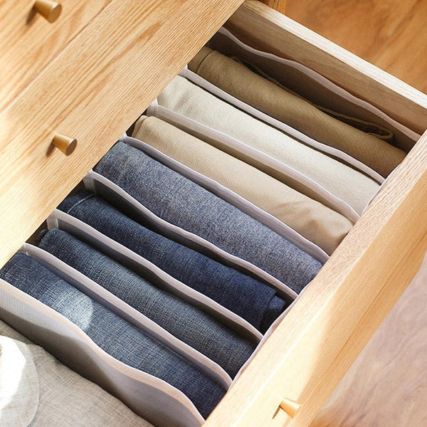 2/3 Pcs 7 Grids Wardrobe Organizer Folded Clothes Washable Mesh Storage Closet Organisers