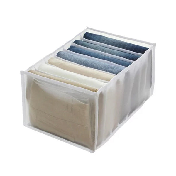 2/3 Pcs 7 Grids Wardrobe Organizer Folded Clothes Washable Mesh Storage Closet Organisers