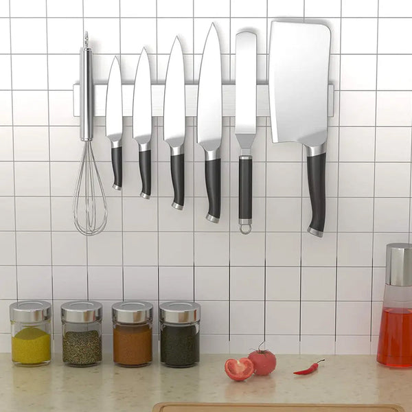 40/50Cm Stainless Steel Magnetic Wall Mounted Rack Kitchen Knives Holder Knife Blocks & Storage