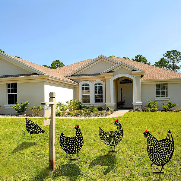5X Garden Ornaments Chicken Yard Art Backyard Lawn Decor Ornaments & Statues