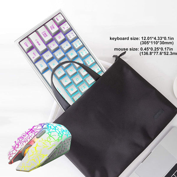 Rainbow Backlit Wireless Gaming Keyboard Mouse And Mat Combo Set Keyboard & Mouse Bundles