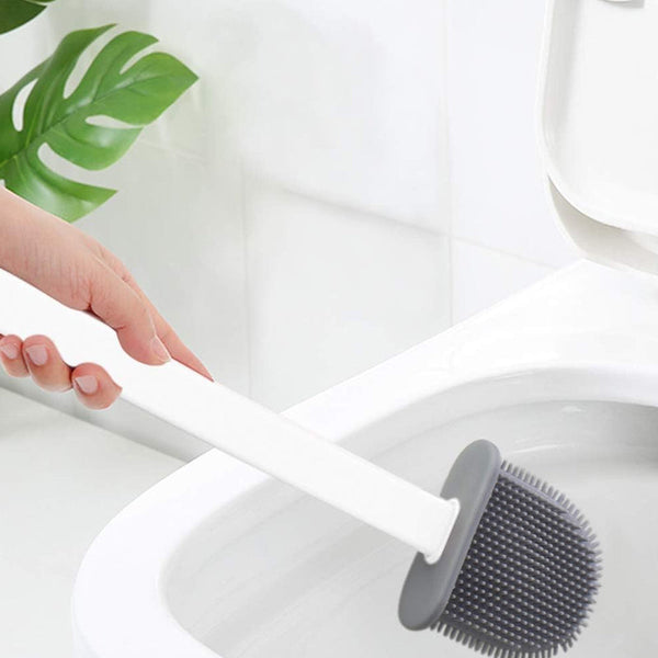 Wall Mounted Silicone Toilet Cleaning Brush With Removable Bottom Toilet Brushes & Holders