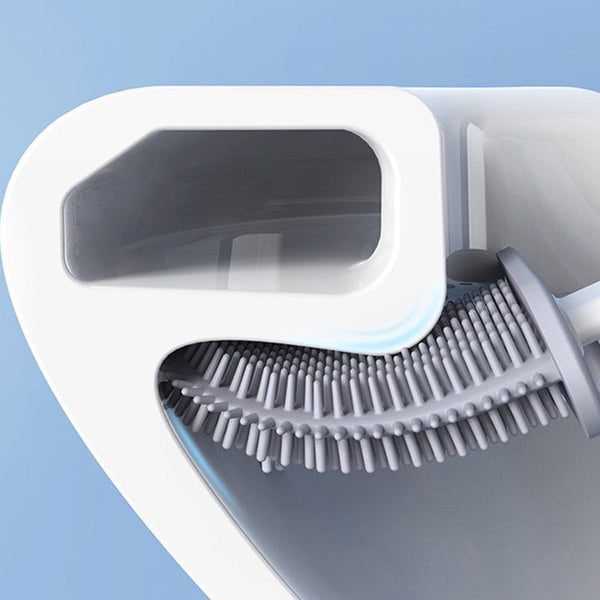Wall Mounted Silicone Toilet Cleaning Brush With Removable Bottom Toilet Brushes & Holders