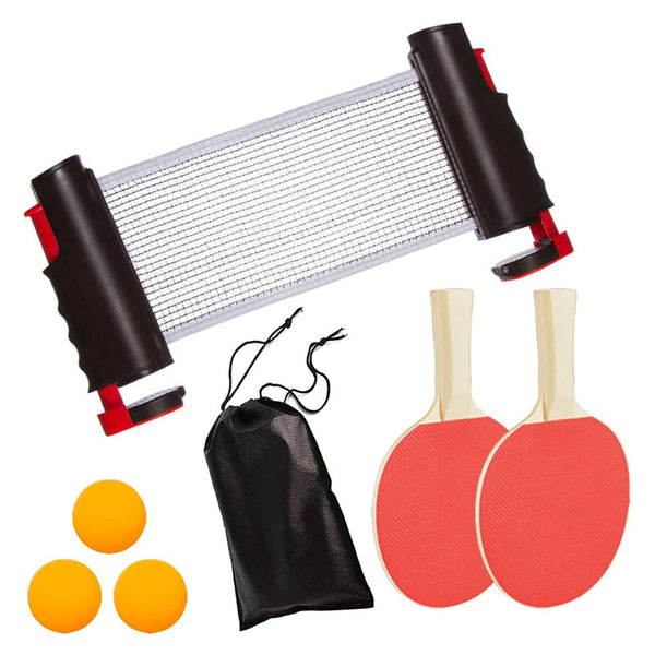 Instant Table Tennis Kit Ping Pong Set Retractable Net Rack + 2 Bats 3 Balls Table Tennis Sets
