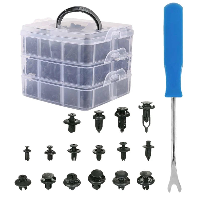 625Pcs Car Trim Body Retainer Clips Door Panel Bumper Plastic Rivet Kit Mouldings Trim