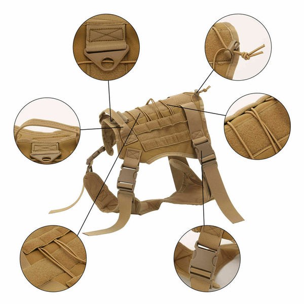 No Pull Reflective Tactical Harness For Military Service Dogs Harnesses