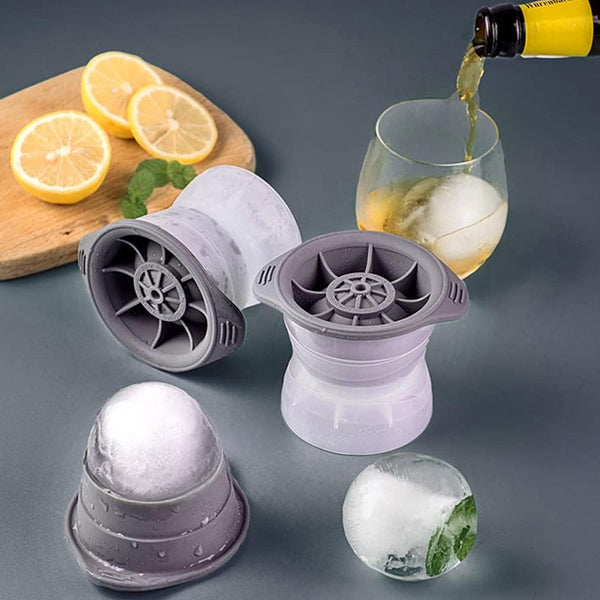 Pack Of 2 Sphere Shape Ice Molds Quick Release Ball Maker For tail Ice Cubes Trays & Moulds