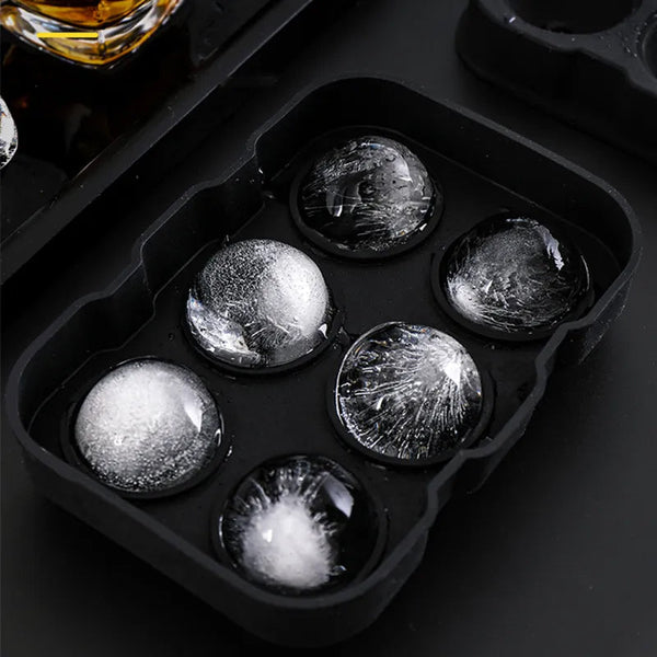 6 Large Sphere Shape tail Ice Molds Quick Release Ball Maker Ice Cubes Trays & Moulds