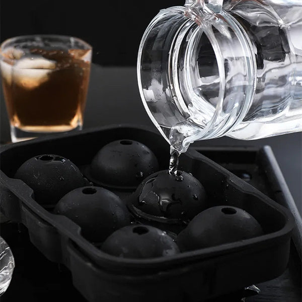 6 Large Sphere Shape tail Ice Molds Quick Release Ball Maker Ice Cubes Trays & Moulds