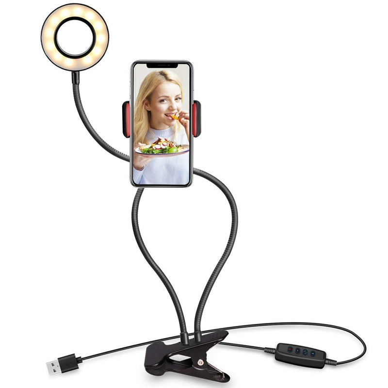 Flexible Clip On Photography Selfie Ring Light With Brightness Selfie Lights