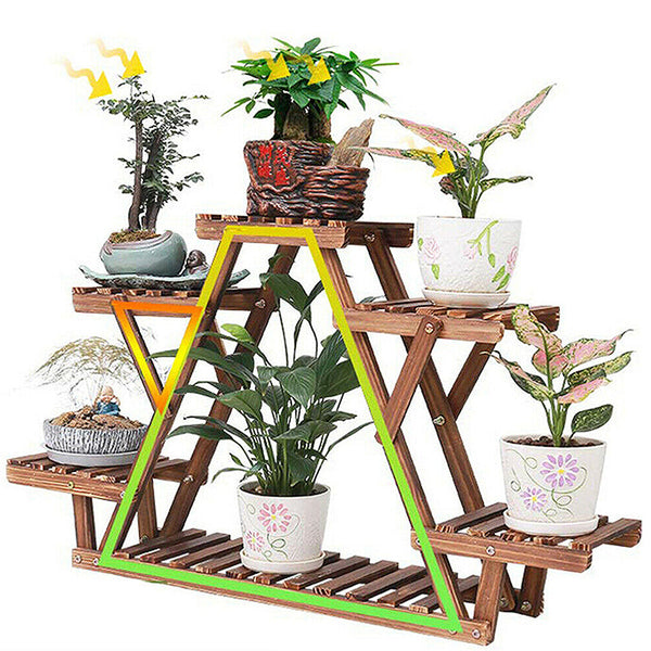 Multi Tier Triangular Plant Stand Flower Display And Holder Plant Stands