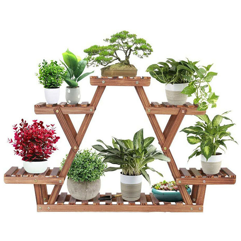 Multi Tier Triangular Plant Stand Flower Display And Holder Plant Stands