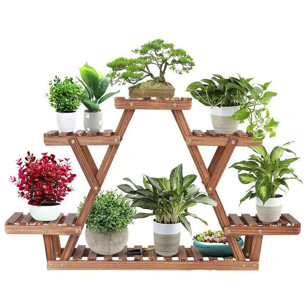 Multi Tier Triangular Plant Stand Flower Display And Holder Plant Stands