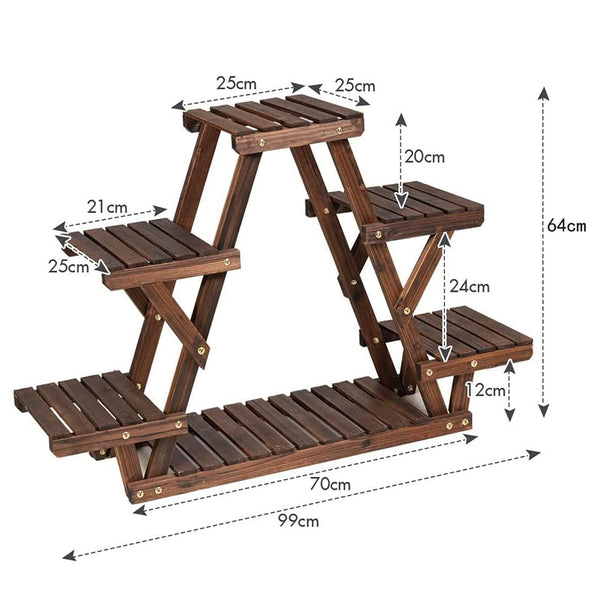 Multi Tier Triangular Plant Stand Flower Display And Holder Plant Stands