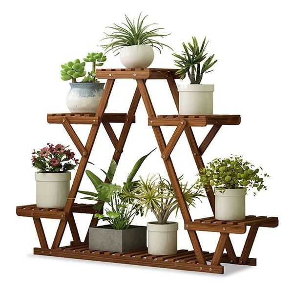 Multi Tier Triangular Plant Stand Flower Display And Holder Plant Stands