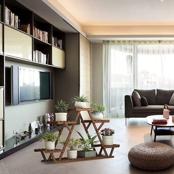 Multi Tier Triangular Plant Stand Flower Display And Holder Plant Stands