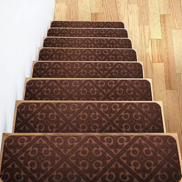 Comfeya 8 Pack Carpet Stair Treads Non Slip Rugs Protect Door Mats & Floor Mats