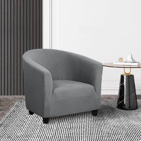 Comfeya Elastic All Inclusive Single Sofa Cover Solid Color Semicircle Slipcovers