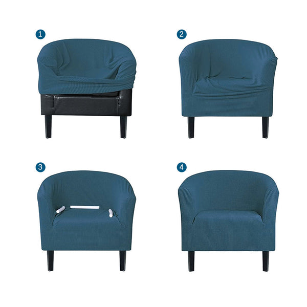 Comfeya Elastic All Inclusive Single Sofa Cover Solid Color Semicircle Slipcovers