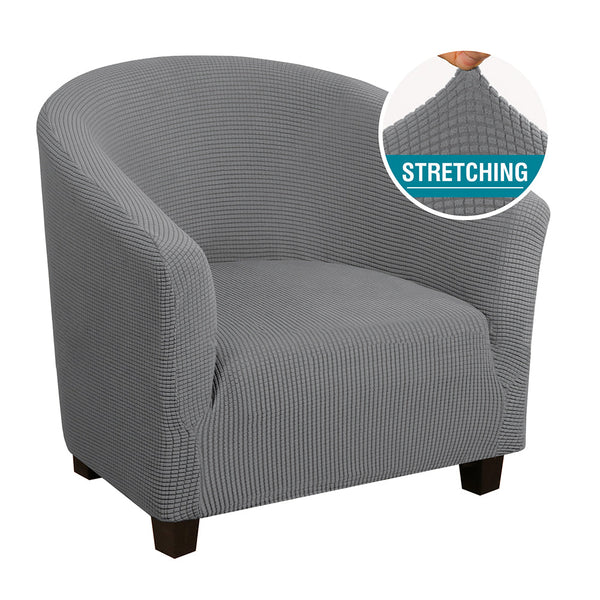 Comfeya Elastic All Inclusive Single Sofa Cover Solid Color Semicircle Slipcovers