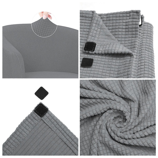 Comfeya Elastic All Inclusive Single Sofa Cover Solid Color Semicircle Slipcovers