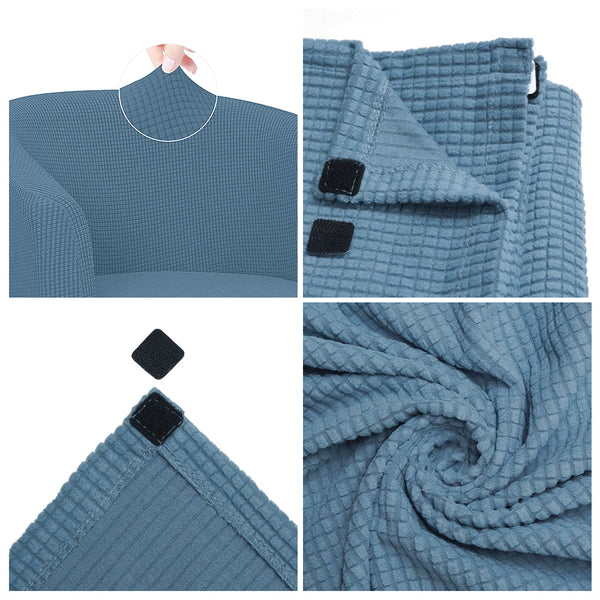 Comfeya Elastic All Inclusive Single Sofa Cover Solid Color Semicircle Slipcovers