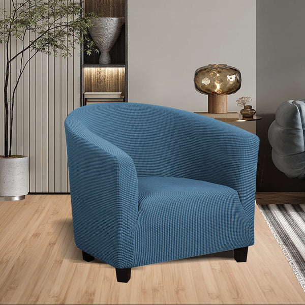 Comfeya Elastic All Inclusive Single Sofa Cover Solid Color Semicircle Slipcovers