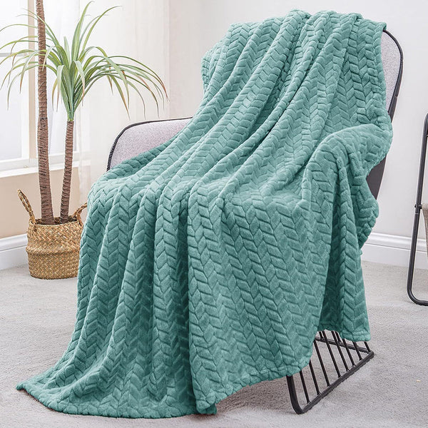 Comfeya Soft Leaves Pattern Flannel Fleece Throw Blanket Premium Quali Blankets