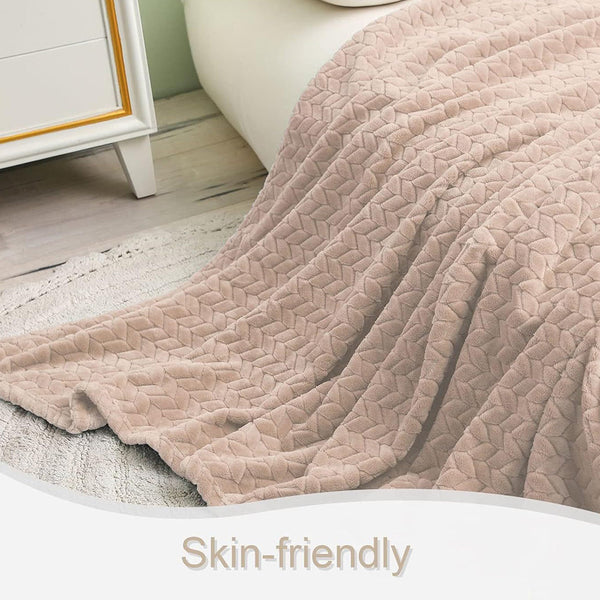 Comfeya Soft Leaves Pattern Flannel Fleece Throw Blanket Premium Quali Blankets