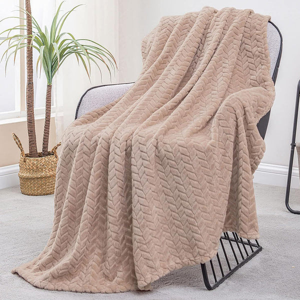 Comfeya Soft Leaves Pattern Flannel Fleece Throw Blanket Premium Quali Blankets