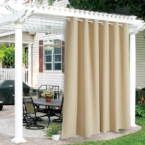 Comfeya Patio Curtains Outdoor - Waterproof Heat Uv Shade Privacy Blackout