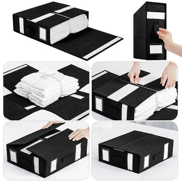 Foldable Sheet Storage Box Linen Wardrobe Organizer Effortlessly Storage Boxes