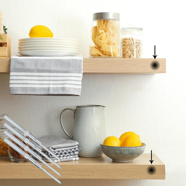 8 Pcs Floating Shelf Brackets Hidden Screw Support Invisible Pins Hanging Shelves