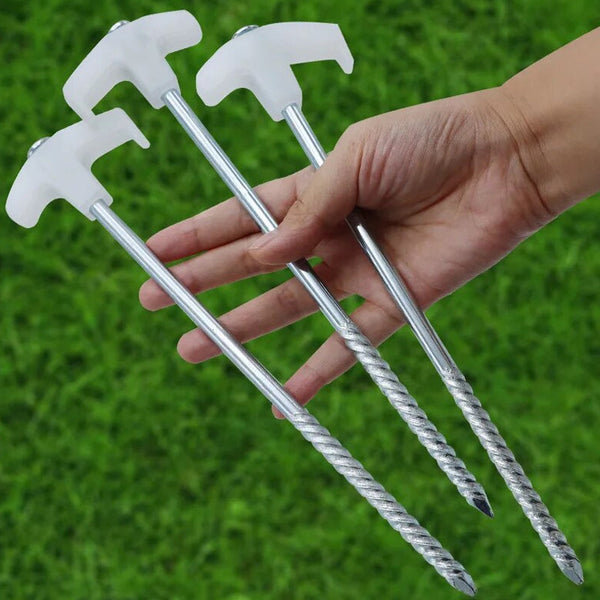 15 Pieces Pegs Screwin Tent Camping Stakes Outdoor Essentials Tent & Canopy Accessories