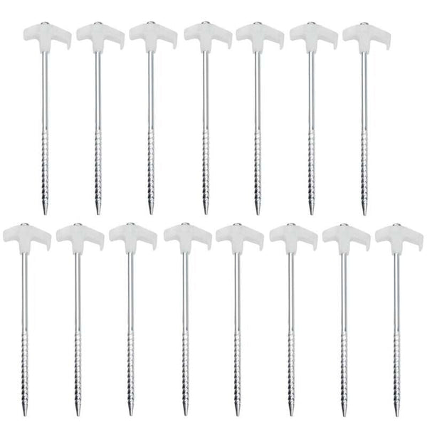 15 Pieces Pegs Screwin Tent Camping Stakes Outdoor Essentials Tent & Canopy Accessories